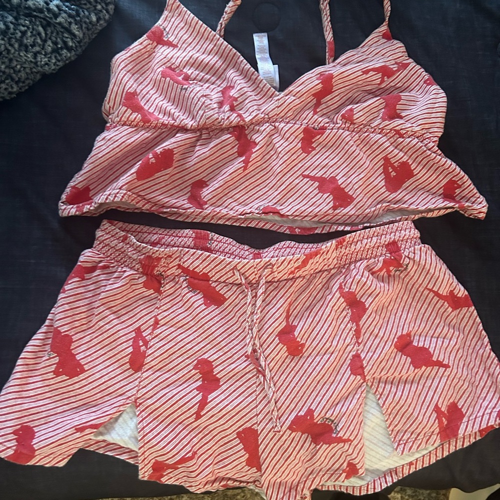 Savage X Fenty Red and White Women's Pajama Set